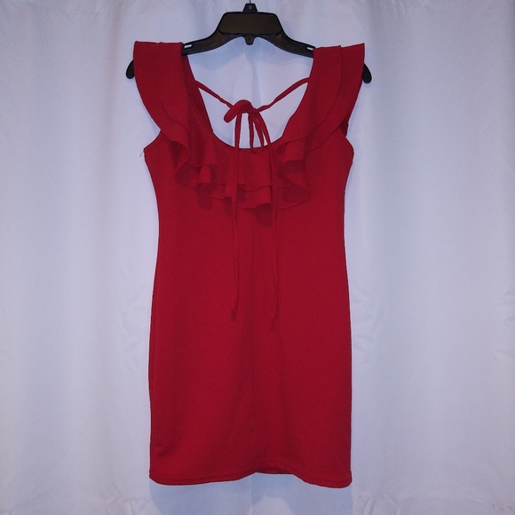 Mini Off Shoulder Red Party Dress - Picture 2 of 3